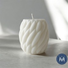 Melusina Candle Dekoratif Büyük 3'lü Örgü / Burgu Model Mum - Kokulu Vegan Soya Wax Mumu