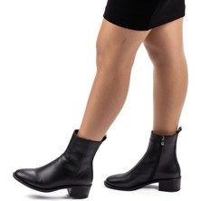 Twoegoist Kadın Deri Alçak Topuklu Fermuarlı Günlük Bot