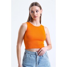Tena Kadın Orange Bisiklet Yaka Kolsuz Kaşkorse Atlet