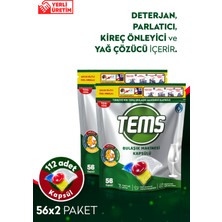 Tems 4 Etkili Bulaşık Makinesi Kapsül Deterjanı 112'Lı ( 2x 56'Lı Paket)