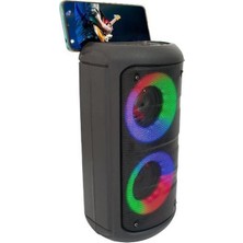 Torima KTS-1296 Siyah Telefon Tutacaklı Rgb Ledli Taşınabilir Bluetooth Hoparlör Parti Speaker