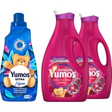 Yumoş Sıvı Bakım Deterjanı Renkliler 2520 mlx2 +Yumoş Extra Konsantre Yumuşatıcısı Lilyum 1440 ml x1