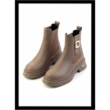 Bambi Vizon  Deri Kadın Bot & Bootie K02719102203
