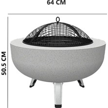 Somineco Metal 2'1 Arada Katlanabilir Ayaklı Ateş Çukuru Sehpa Şömine Bahçe Isıtma 64,5 cm Tel Izgarasız 0618