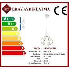 Eray Aydınlatma 1666-30 Krom Led Avize(Beyaz Işık -Sarı Işık - Gün Işığı)