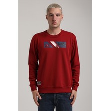 New World Polo Bisiklet Yaka Bordo Slim Fit Sweatshirt 24FWM60184