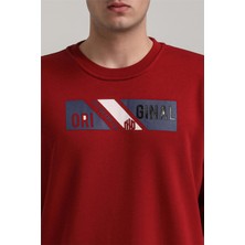 New World Polo Bisiklet Yaka Bordo Slim Fit Sweatshirt 24FWM60184