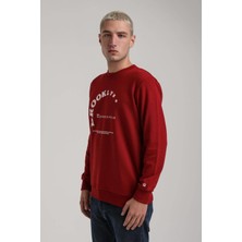 New World Polo Bisiklet Yaka Bordo Slim Fit Sweatshirt 24FWM60172
