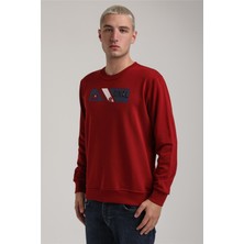 New World Polo Bisiklet Yaka Bordo Slim Fit Sweatshirt 24FWM60184