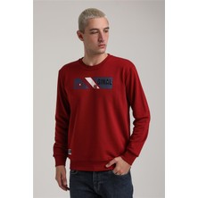 New World Polo Bisiklet Yaka Bordo Slim Fit Sweatshirt 24FWM60184