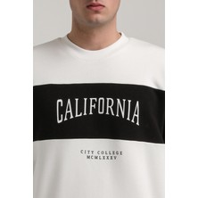 New World Polo Bisiklet Yaka Ekru Slim Fit Sweatshirt 24FWM60203