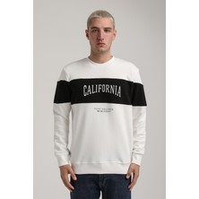 New World Polo Bisiklet Yaka Ekru Slim Fit Sweatshirt 24FWM60203