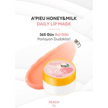 MISSHA Bal ve Süt Özlü Besleyici Nemlendirici Dudak Maskesi A'PIEU Honey & Milk Daily Lip Mask (Peach)