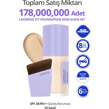 Yarı Parlak Bitişli Nemlendirici Fondöten + Fırça Layering Fit Foundation Semi Glow Set (No.23 Sand)