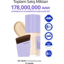 Yarı Parlak Bitişli Nemlendirici Fondöten + Fırça Layering Fit Foundation Semi Glow Set No21 Vanilla