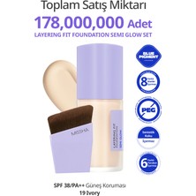 Yarı Parlak Bitişli Nemlendirici Fondöten + Fırça Layering Fit Foundation Semi Glow Set No.19 Ivory