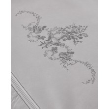 Çiçek Desen Baskılı Hurç - Gri - 52X28X21 cm