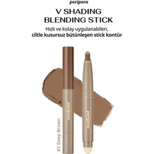 Pratik Uygulanan Çift Taraflı Kontür Stick PERIPERA V Shading Blending Stick (002 Deep Brown)