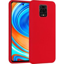 Xiaomi Redmi Note 9 Pro Max İçi Kadife Silikon Kılıf Kırmızı