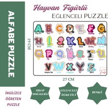 İyi Olsun Hayvan Figürlü Ingilizce Alfabe Yapboz Puzzle, Eğitici Yapboz Puzzle,