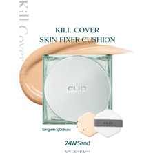 Gün Boyu Kalıcı Mat Cushion Fondöten CLIO Kill Cover Skin Fixer Cushion (24W Sand) SPF50+ PA+++