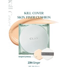 Gün Boyu Kalıcı Mat Cushion Fondöten CLIO Kill Cover Skin Fixer Cushion (23N Ginger) SPF50+ PA+++