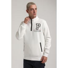 New World Polo Dik Yaka Kiremit Slim Fit Full-Zip Sweatshirt 24FWM64075