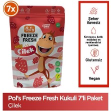 Pol's Freeze Fresh Kukuli Çilek 15 g x 7 Adet Freeze Dry Dondurularak Kurutulmuş Meyve