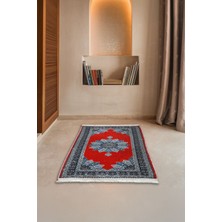 Linada Carpet Pamuk Taban Klasik Desenli Dijital Baskılı Bambu Seccade - LBS255