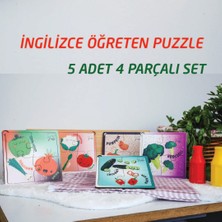 İyi Olsun 5'li 4 Parçalı Ingilizce Öğretici Sebze Yapboz Puzzle