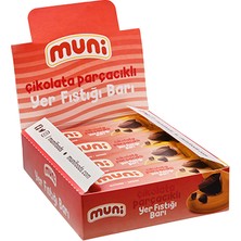 Muni Çikolata Parçacıklı Yer Fıstığı Barı, 40 gr x 12 Adet