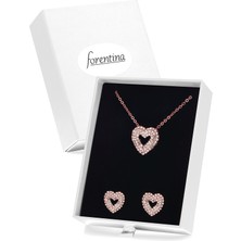 Forentina Rose Kalpli Kolye Küpe-Özel Beyaz Kutusunda Hediye Set PS3680