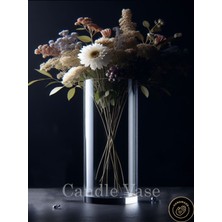 Tekno Trust Silindir Cam Vazo 14 cm Genişlik 40 cm Yükseklik El Imalatıdır