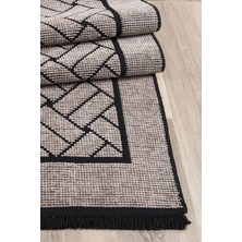 Sere Serpe Kaymaz Taban Yıkanabilir Oturma Odası Salon Çocuk Odası Mutfak Chenille Kilim 286 Bej