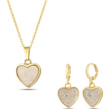 Forentina Altın Kaplama Kalpli Kolye Bileklik Hediye Set PS3605
