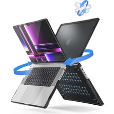 Digital Computer Home MacBook Pro 16 INÇ(2021)A2485/(2023)A2780/A2991(M1/M2/M3)PC + Tpu Laptop Kapak Anti-Drop Darbeye Dayanıklı Kılıf-Şeffaf Siyah (Yurt Dışından)