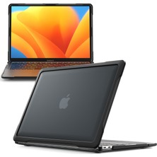 Digital Computer Home MacBook Air 13 INÇ(2018)A1932 /(2020)A2337 M1 A2179 Darbeye Dayanıklı Pc + Tpu Kapak Anti-Düşme Laptop Kılıfı-Şeffaf Siyah (Yurt Dışından)