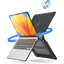 Digital Computer Home MacBook Air 13 INÇ(2018)A1932 /(2020)A2337 M1 A2179 Darbeye Dayanıklı Pc + Tpu Kapak Anti-Düşme Laptop Kılıfı-Şeffaf Siyah (Yurt Dışından)