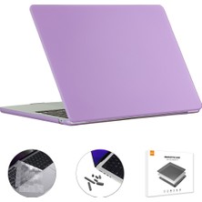 Digital Computer Home Macbook Air 15 Inç (2023) A2941/A3114 (Abd Versiyonu) Mat Laptop Kılıfı, Tpu Klavye Filmi + Toz Geçirmez Fişler-Mor Için Darbeye Dayanıklı Kılıf (Yurt Dışından)