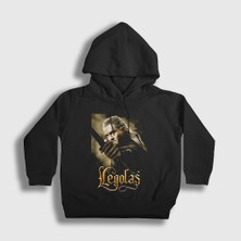 Presmono Unisex Çocuk Siyah Legolas Yüzüklerin Efendisi The Lord Of The Rings Kapüşonlu Sweatshirt