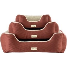 Pet Comfort Echo  Köpek Yatağı Tarçın/Ecru Peluş M 80x65cm