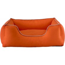 Pet Comfort Alpha  Köpek Yatağı Turuncu w Beyaz Biye M 80x65cm