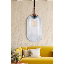 Dede Tekli Rayado Cam Sarkıt Şeffaf Dekoratif Avize