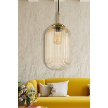 Dede Tekli Rayado Cam Sarkıt Balrengi Dekoratif Obje