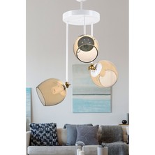 Dede Üçlü Blanco Modern Avize Bal Camlı