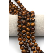 Kaplan Gözü (Ab+ Kalite) Doğaltaş Dizi 10 mm Küre Kesim