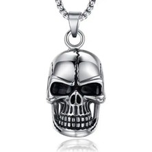 Forentina 315L Çelik Kurukafa Erkek Kolye - 60CM Zincir PS3593