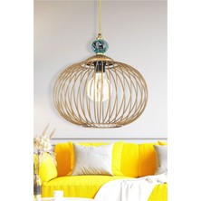 Dede Tekli Tikfa Sarkıt Avize Yeşil Çinili Aydınlatma Tasarım