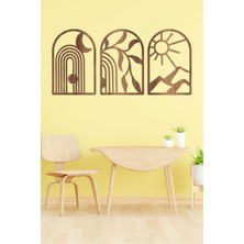 UNT Modern Bohomien Temalı Duvar Dekoru  3 Lü Tablo Seti