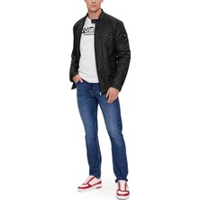 Guess Siyah Erkek Mont M4YL16WFHD0JBLK Quılted Bıker Str